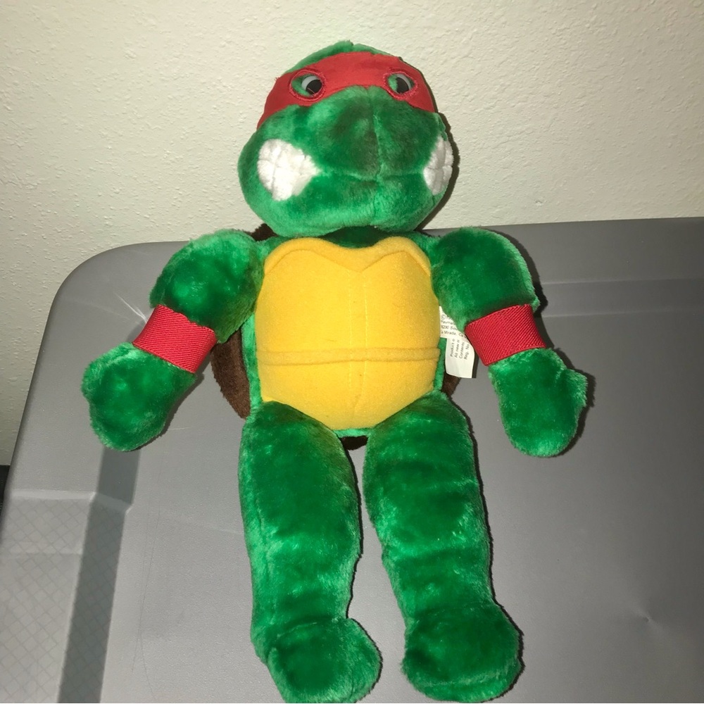Vtg 1990 Teenage Mutant Ninja Turtles Raphael Plush Doll 15" Stuffed TMNT